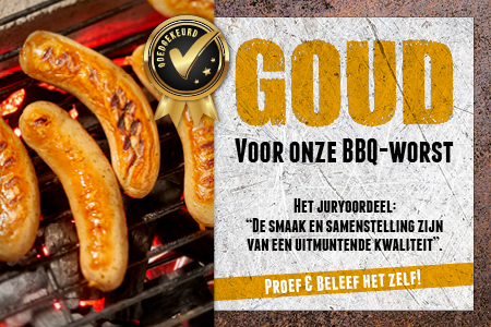 Onze BBQ-worst is met GOUD bekroond